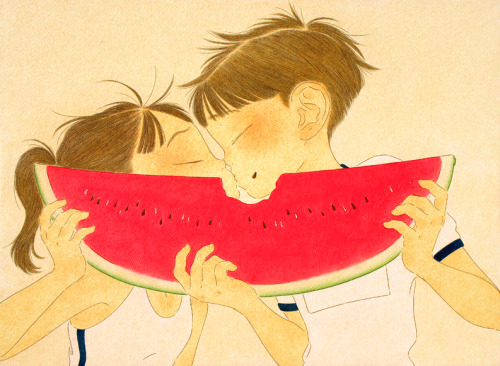 nakadaikumi:Watermelon / Ikumi Nakada / oil on paper / 2019