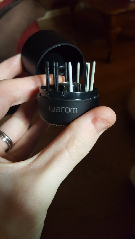 tiny-raptor:  thedovahcat:  jateshi:  aeolian-mode:  I’m absolutely embarrassed that I never knew this before but… The pen stand that most Wacom products come with? It twists off and has a bunch of nibs in it.I’ve been buying extra nibs when they