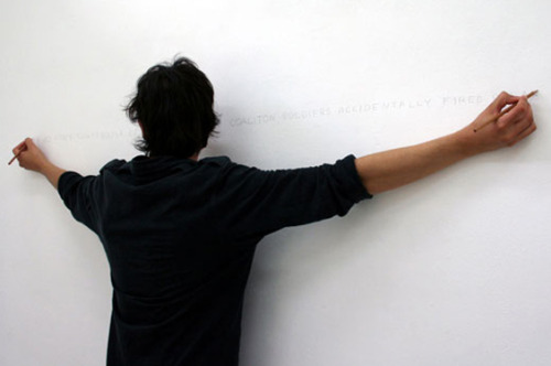 uvre:  Writing With  Both Hands, Alighiero Boetti X Today News From Kabul, Mario García Torres.