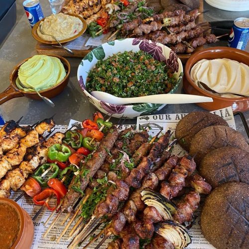 It’s Sunday so it’s Mashawi time “Barbecue” with some yummy #Tabbouleh &