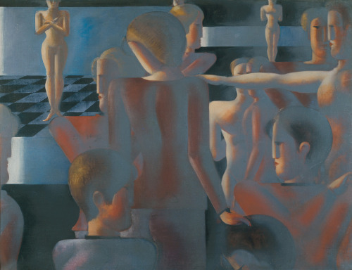 Oskar Schlemmer, Group of Fourteen in Imaginary Architecture, 1930–36, Oil