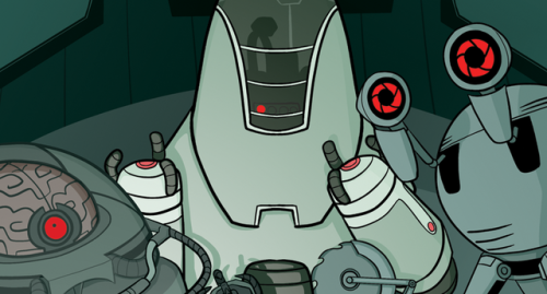 gollygeesir: Here’s a preview of my piece for @fallout-zine ‘s Wasteland Blues!These robots sure see