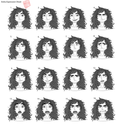 briannathestrange: Hey, all! Here’s the thing I worked on most today, an expression sheet :) I’m usi