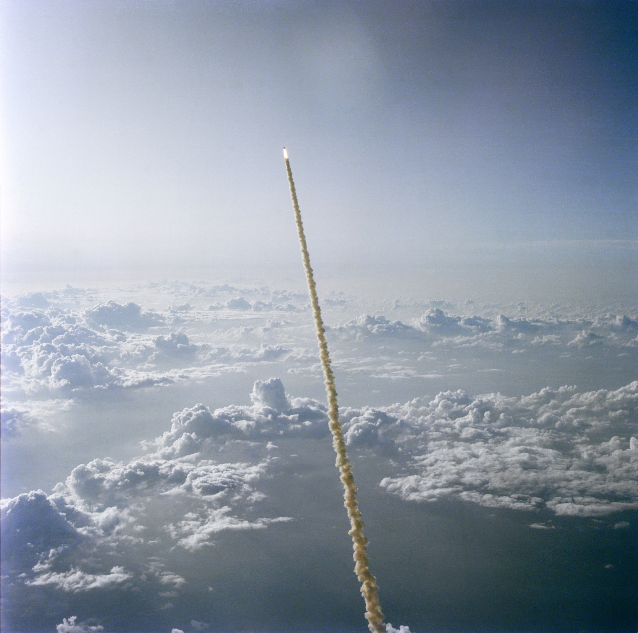 gunsandposes-history:  The Space Shuttle Challenger heads to space on mission STS-7.