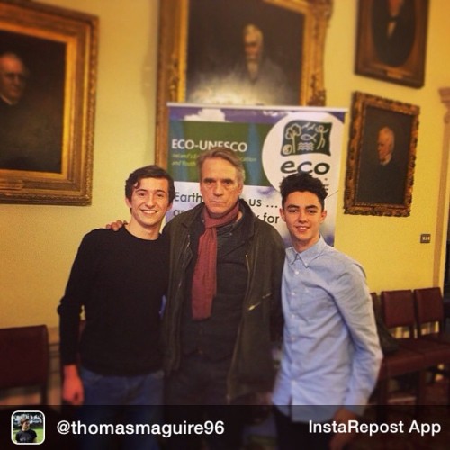 Repost from @thomasmaguire96 “The time for change has come and the people who have waited for change have waited long enough.” Great to meet @jeremyironsnet at the Skellig Session in The Royal Irish Academy today! #jeremyirons #royalirishacademy...