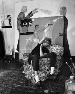 cacophagy:  David Hockney in his studio, 1963 by Jorge Lewinski 