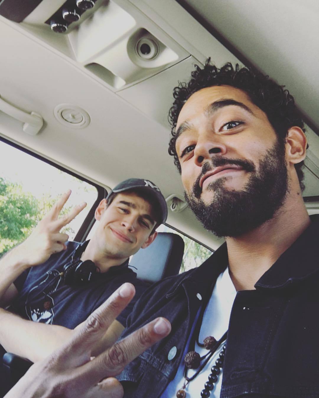 nicksagardaily:nickdsagar Riding with the big Homie ✌🏾️ @albertorosende #ShadowHuntersSeason2 #Simon