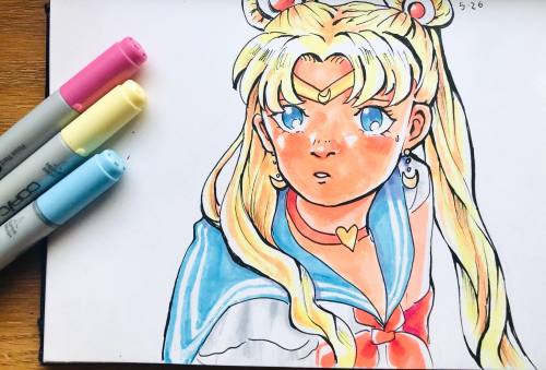 asliceofcolor: yes I hopped on the sailor moon redraw challenge and yes I made a tiktok of it