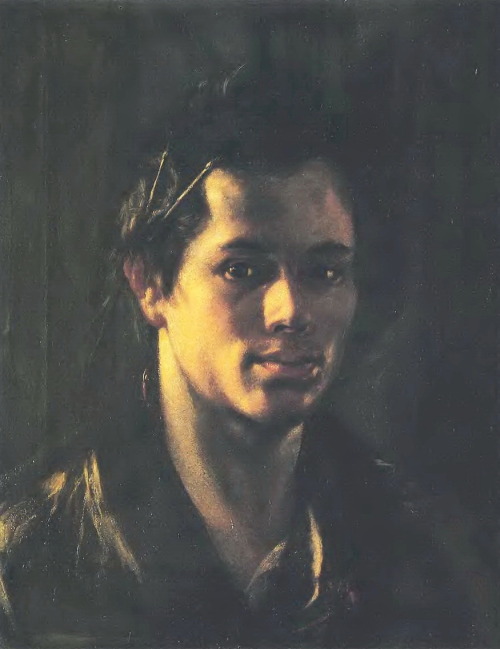 orest-kiprensky:Self-portrait with brushes behind the ear, 1808, Orest Kiprensky