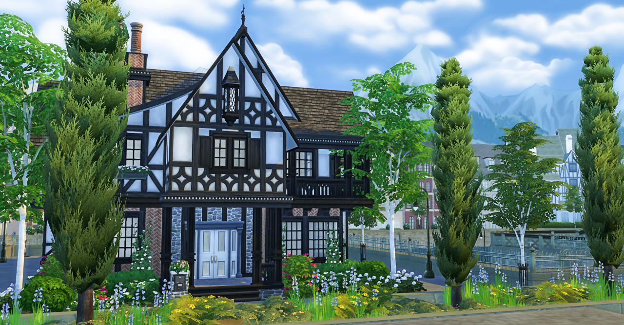 I have had this home sitting in my Windenburg saves from my previous computer so I decided to dig it out and put it in my makeover save. I polished it up a little and now you all can have this grand Tudor in your inner-city district.
The home...