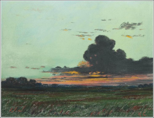 sanctumregnum: George Clausen  (1852-1944), Red Sky at Night.