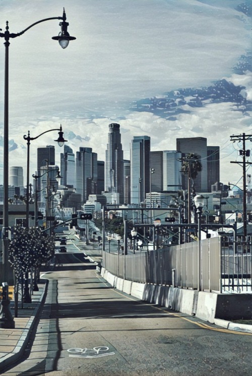 On the 1st Street Bridge, Los Angeles.