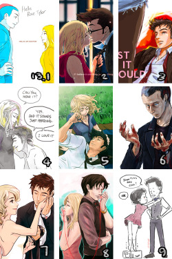 flypup:  year in review Jan ‘13 - Mar ‘14 x x x x x x x x x x x x x x x I really did start drawing Doctor + Rose since January 2013. Happy (slightly over) one year, my OTP shipping!