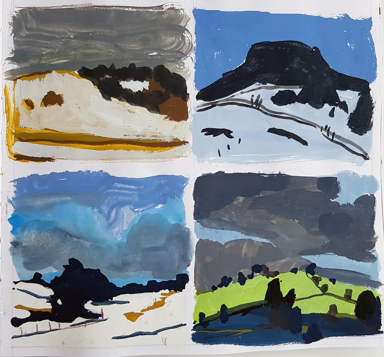 Gouache paintings on my sketchbook : r/painting