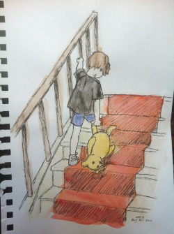 danisnotonfirefanpage:  oneofthechosenones:  phaniscalling:  inquiringmindsdanandphil:  oneofthechosenones:  A did a quick sketch thing of Dan and Winnie the Pooh, in the style of the original book illustrations by A.A.Milne ^-^Ink and watercolour paint