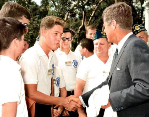 supamuthafuckinvillain:  lookitscolette:  scatteredpants:  kennedys-obsession: President John F. Kennedy meets future President Bill Clinton, at the White House, July 24, 1963.  That’s kinda awesome.   Bill Clinton was kinda fine  Bill low key thinking.