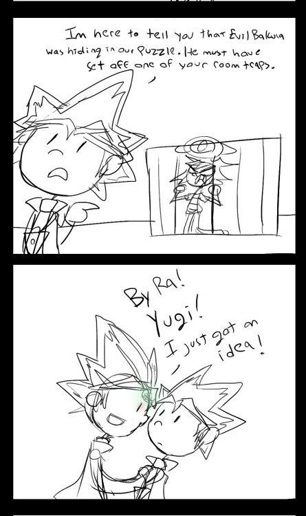 kamysketchstuff:Alternate Scene from Yugioh Season 4 Sketch WIPSeason 4 was actually kind of fun if you imagine what the other characters of ygo were doing during this filler. This scene in particular, me and my brother were arguing where’s Bakura,