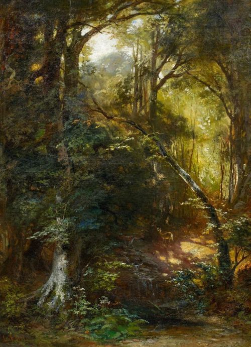 art-and-things-of-beauty:Carl Ebert (1821-1885) - Inside a forest, oil on canvas, 103,5 x 76 cm.