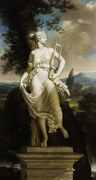 hadrian6:The Statue of Polyhymnia. Charles Meynier. French. 1763-1832. oil on canvas.http://hadrian6