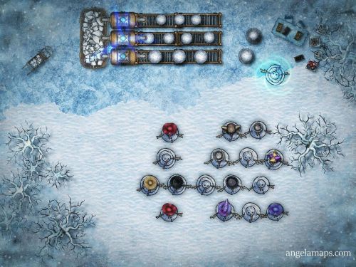 This is a winter map where some sort of machine is producing these magic snow golems (ok, they are s