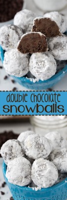 foodffs:  DOUBLE CHOCOLATE SNOWBALL COOKIES Really nice recipes. Every hour. Show me what you cooked! 