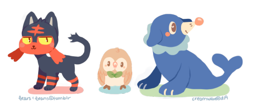 alola region starters! 