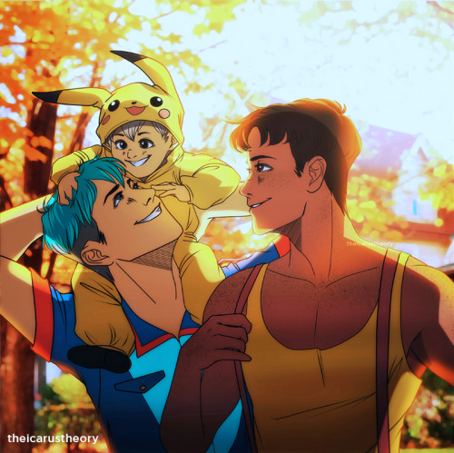 “PAPA YOU HAVE BWOO HEW! LIKE CANDY!” Gym Leader Marco and Officer Jean totally winning at parenting this JM Week 2016.  JM Week Day 2: Trick/Treat  