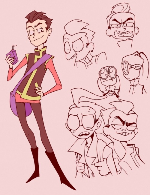 human!zim doodles for @inelegant-artist !! i’m not v good at these I feel like i just combined