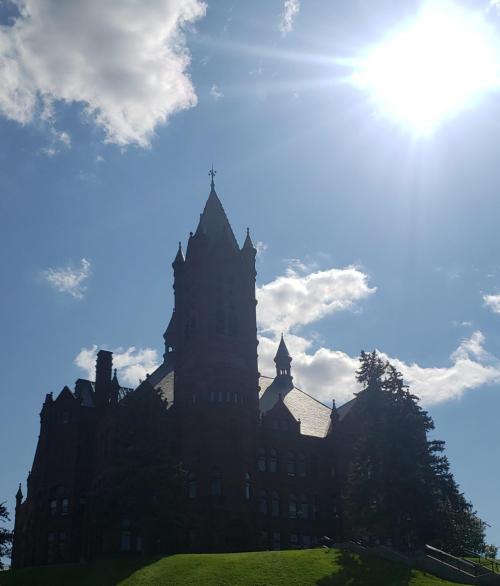 evilbuildingsblog:  Crouse College at Syracuse University has a particularly menacing look