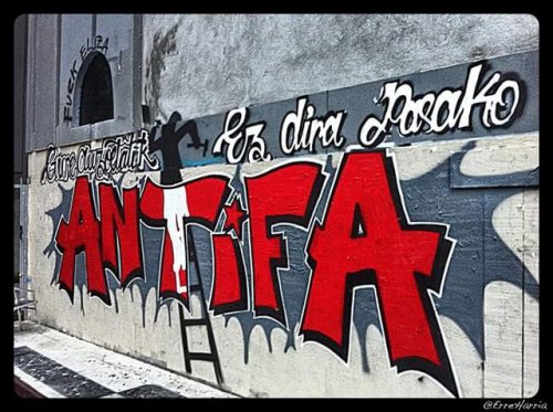 Antifascist mural in Bilbao