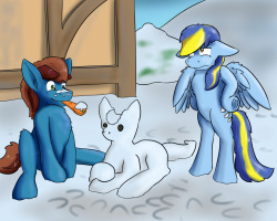 askspades:  My secret santa gift art for Legeden! You accidentally left a carrot on your snowpony, sir! Let me fix that for you~ Merry Christmas everyone! ~Spades  x3! Spades, you silly pony~! &lt;3