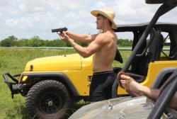 Clay Shooting A Gun In His Underwear Like Any Self Respecting, Heterosexual, Texan