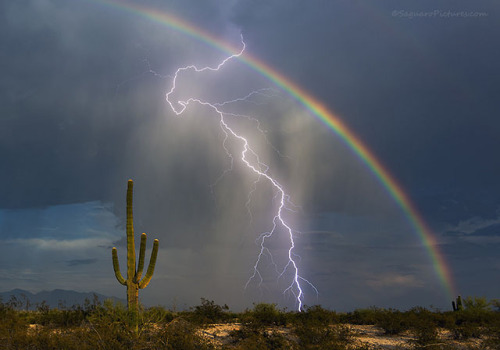 Porn Pics A Lightning Bolt and Rainbow Captured in