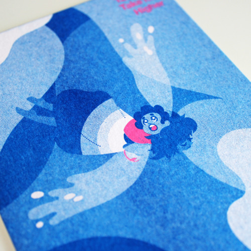 A silkscreen-like Postcard>>Now on Etsy!(Recently I found really amazing printing office. Look