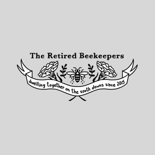 A new header logo thing for @retiredbeekeepers, with sketches! I was going for a heavily Times-inspi