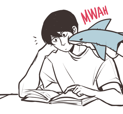 hexa-chrome:  rinharu week, day 5: official works a silly thing based on that one sleepover official art where rin pesters haru with a shark puppet 