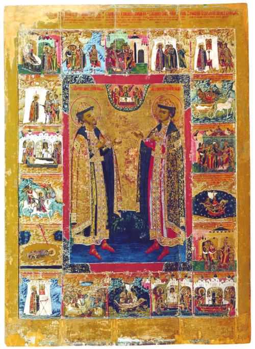Icon of Sts. Boris and Gleb, 17th century Russia
