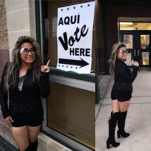 I flew into my hometown just to CAST MY VOTE!! Feelin’ like a proud American! #GodBlessAmerica