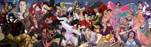 translucentchick: Majima Everywhere!!!Special thanks to @kuroki–san for the amazing background!Thank