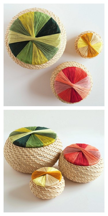 DIY Wrapped Basket Lid Tutorial from Tell Love & Chocolate. The basket lids are wrapped with emb