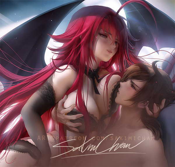 sakimichan:   Rias X Issei from Highschool D xD for this term hetero pairing piece