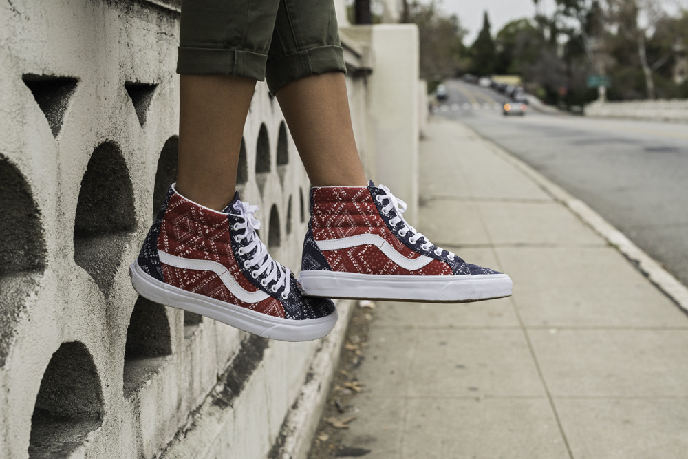 vans sk8 hi maroon on feet