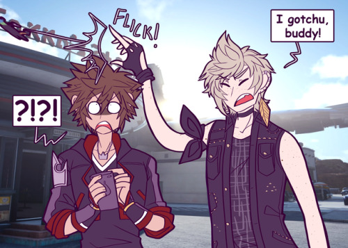 destiny-islanders:    I mean… We don’t ever see Sora, Donald, or Goofy introduce Jiminy to anyone on the worlds they travel to… So this could happen.  Tbh once Sora gets over how upset he is that Prompto obliterated Jiminy, he should be genuinely