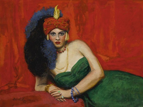 GIRL WITH TURBAN (ZULEIKA) , 1938 By Walt Kuhn (1877-1949). #christies #christiesart #art #modernart