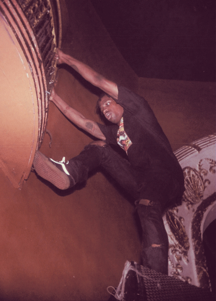 brandonjordanpics:  Travi$ Scott climbing to the Opera House balcony last week in