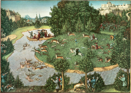 Stag Hunt of Elector Friedrich III the Wise, 1529, Lucas Cranach the ElderMedium: oil,panel