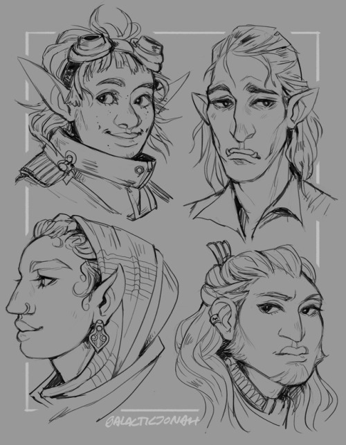 galacticjonah-dnd: Sometimes u just gotta sit down and draw some pretty DnD people.  Elf airshi