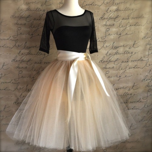 retro-girl811:Two-Tone Tulle Cocktail Dresses