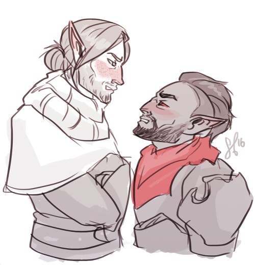 vanusgalerions:two dragonborn dorks and their favourite travelling companions :’)aeronir (tall blush