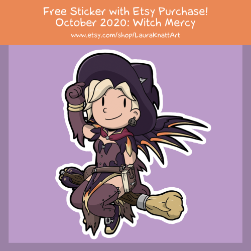 My freebie sticker for purchases from my Etsy for October 2020 is Witch Mercy!! Just a heads up, thi